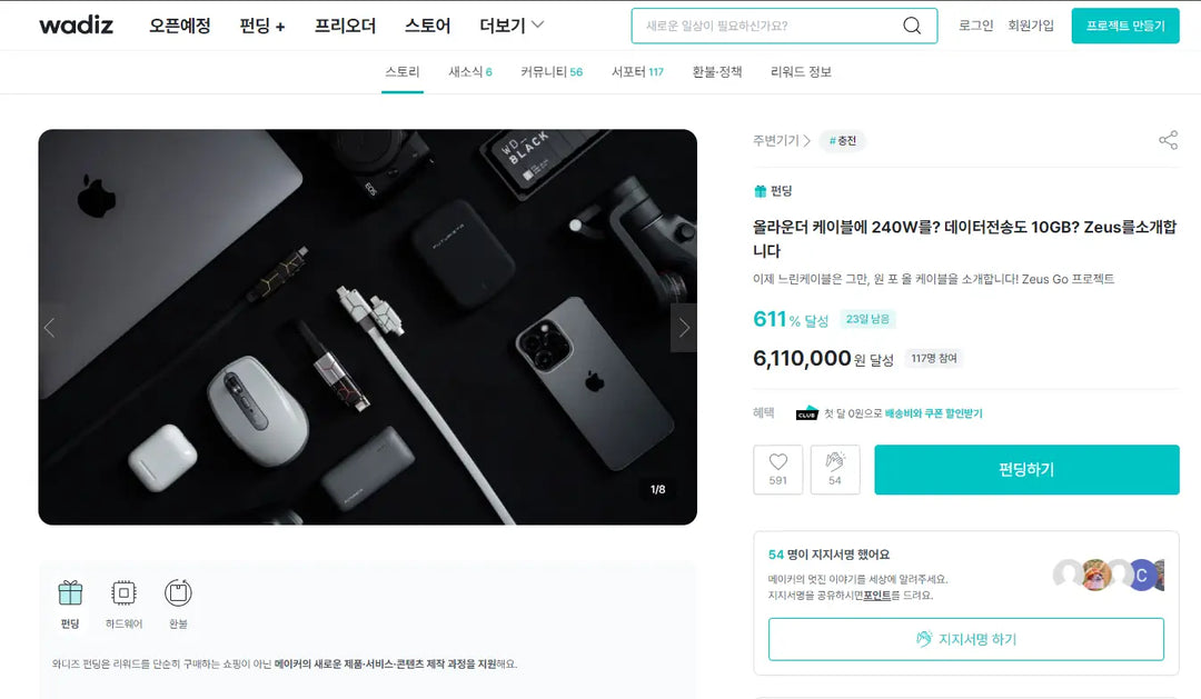 Revolutionary Charging Launches On Wadiz Korea: Zeus-X GO World's First 240W 6-in-1 Keychain Cable