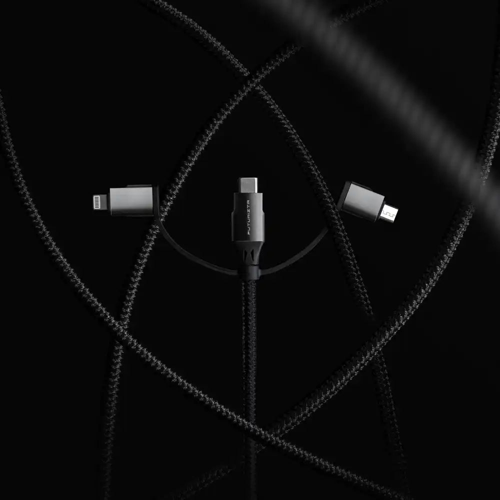 Braided multi-connector charging cable.