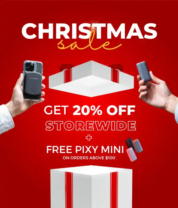 A Christmas sale advertisement with discounts and a free gift.