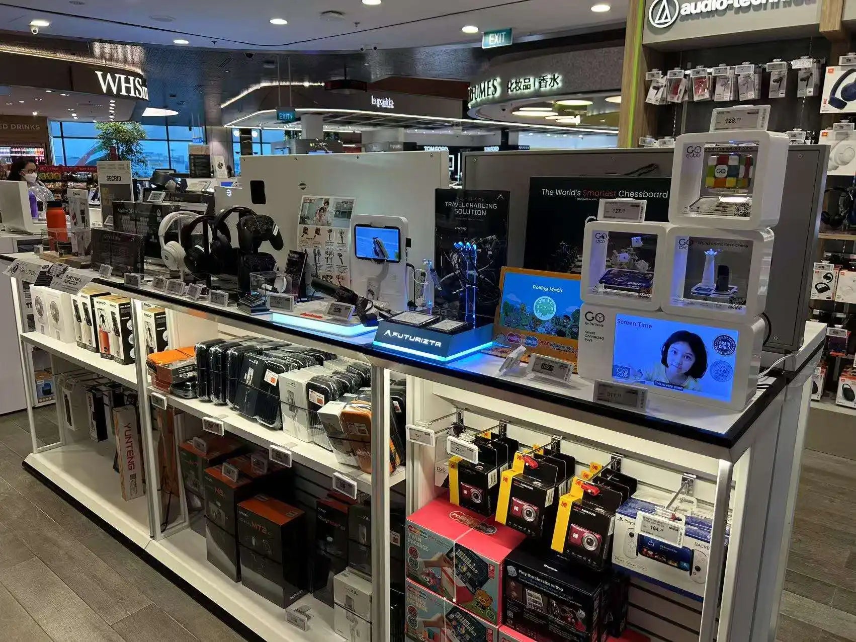 Electronics store display.