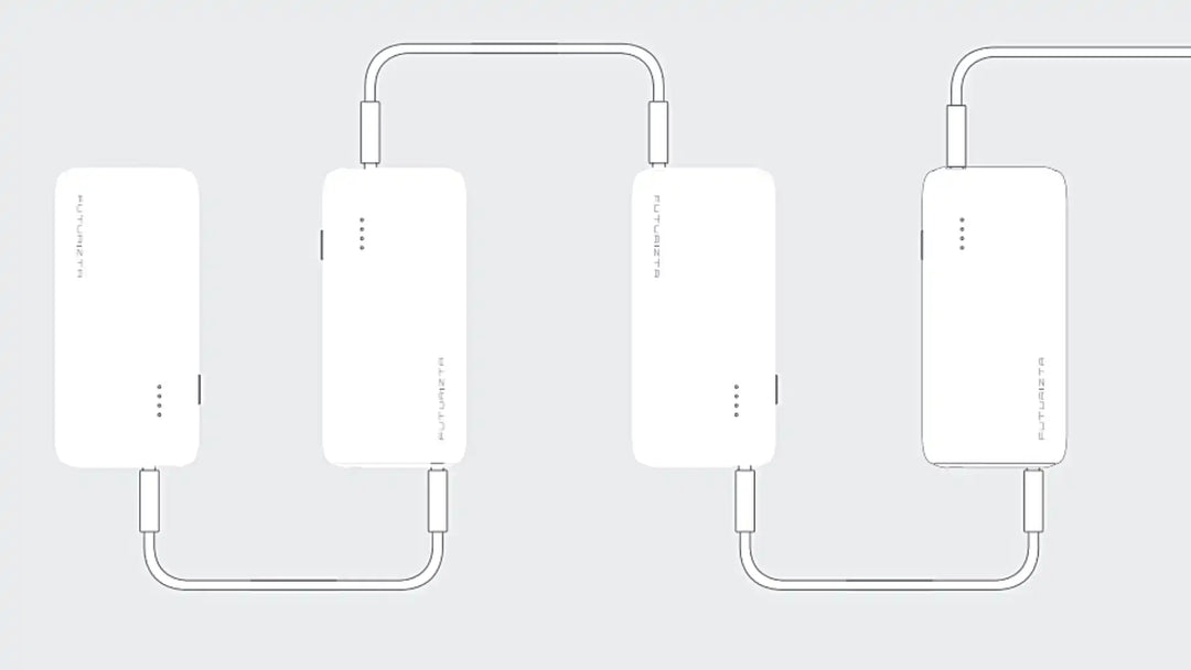 Interconnected power banks.