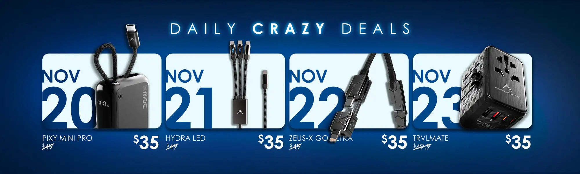 35-watt portable power bank with usb-c and pd ports, black body with silver accents.