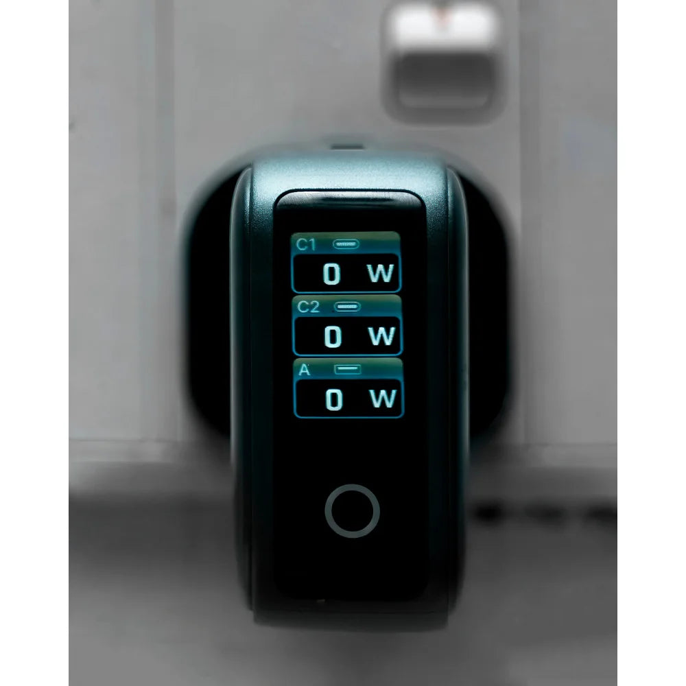 Pixy 100W Smart GaN Travel Charger with Interactive Display - International Adapter