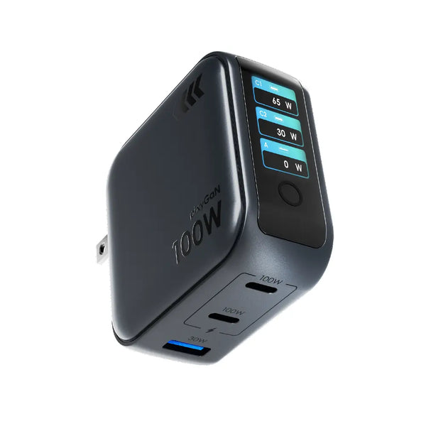 Pixy 100W GaN Travel Charger - USB-C universal charger for laptops and phones