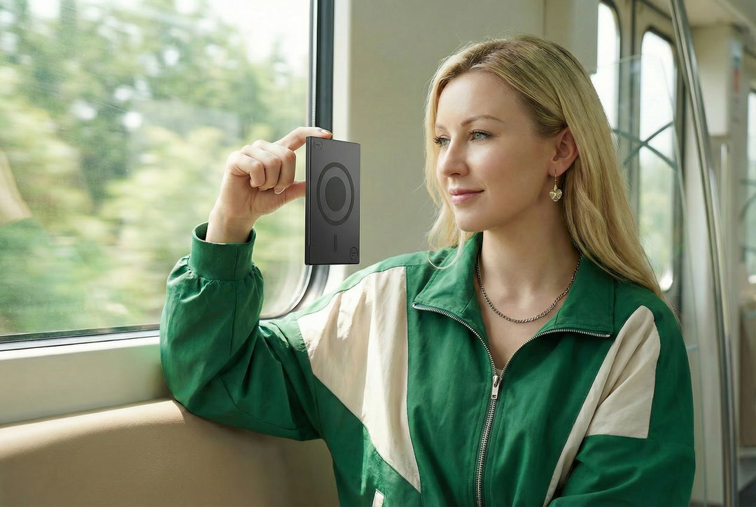 Holding Atlas XPower on a train